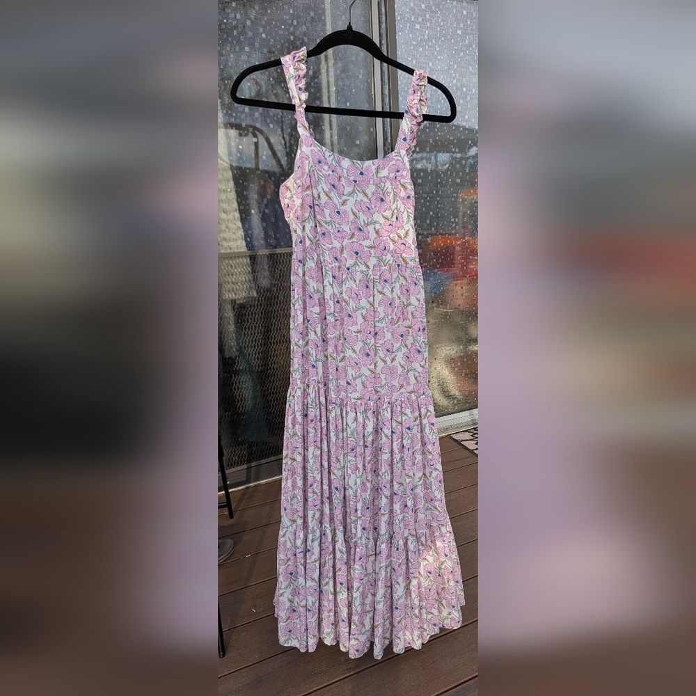 Haute Hippie Pink Floral Tiered Maxi Dress